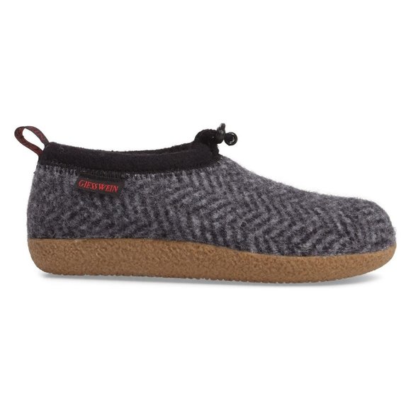 🆕 GIESSWEIN Tahoe Slipper Shoe Black Herringbone Wool EU 37 US 6.5-7 - Picture 3 of 11